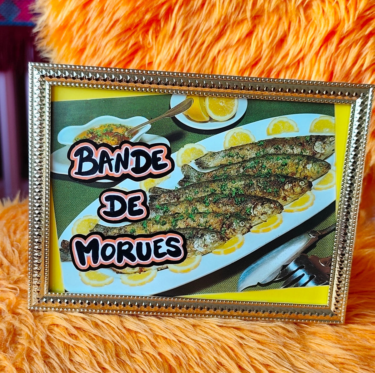 Tableau vintage unique - "Bande de morues"