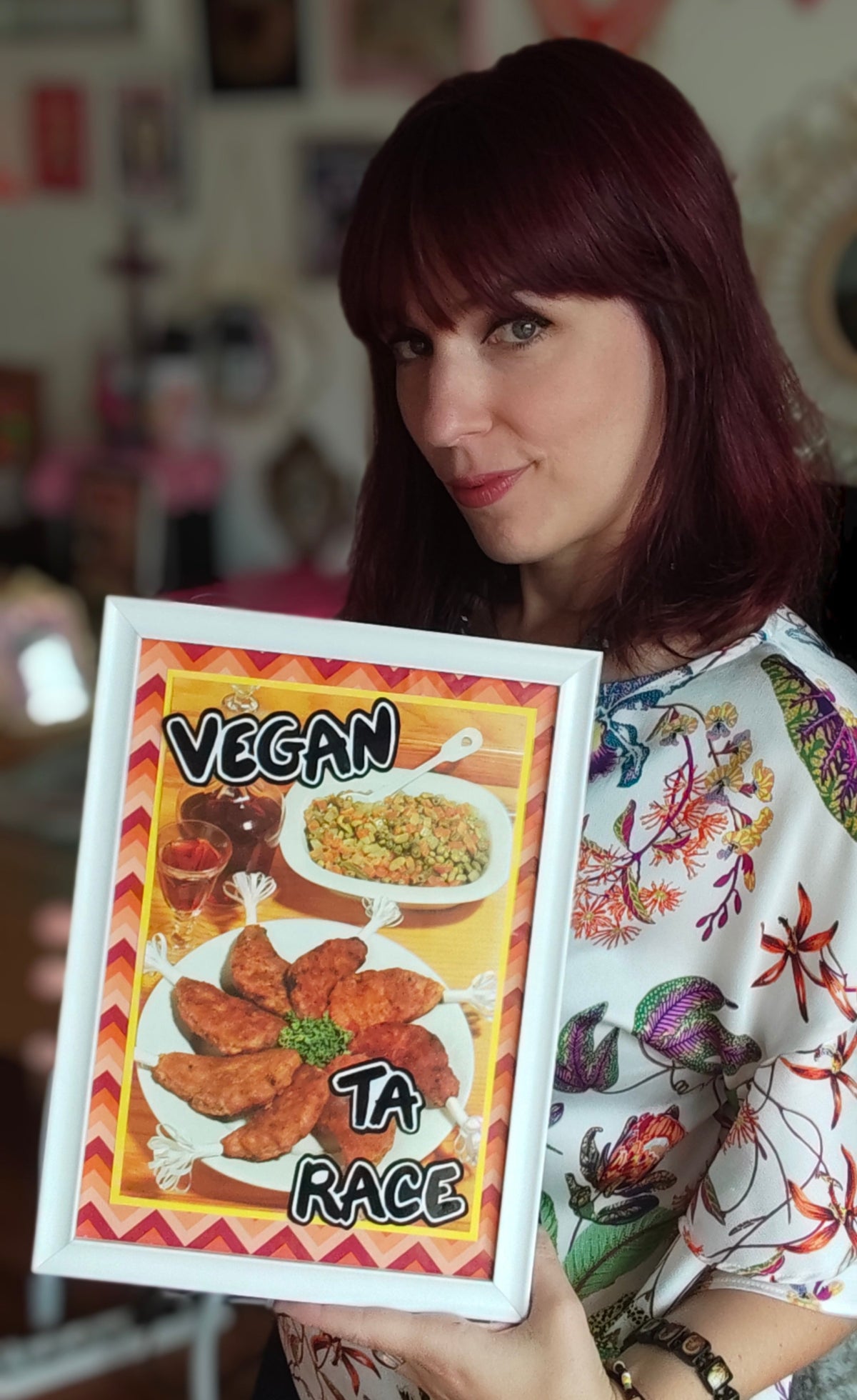 Tableau vintage unique - "Vegan ta race !"