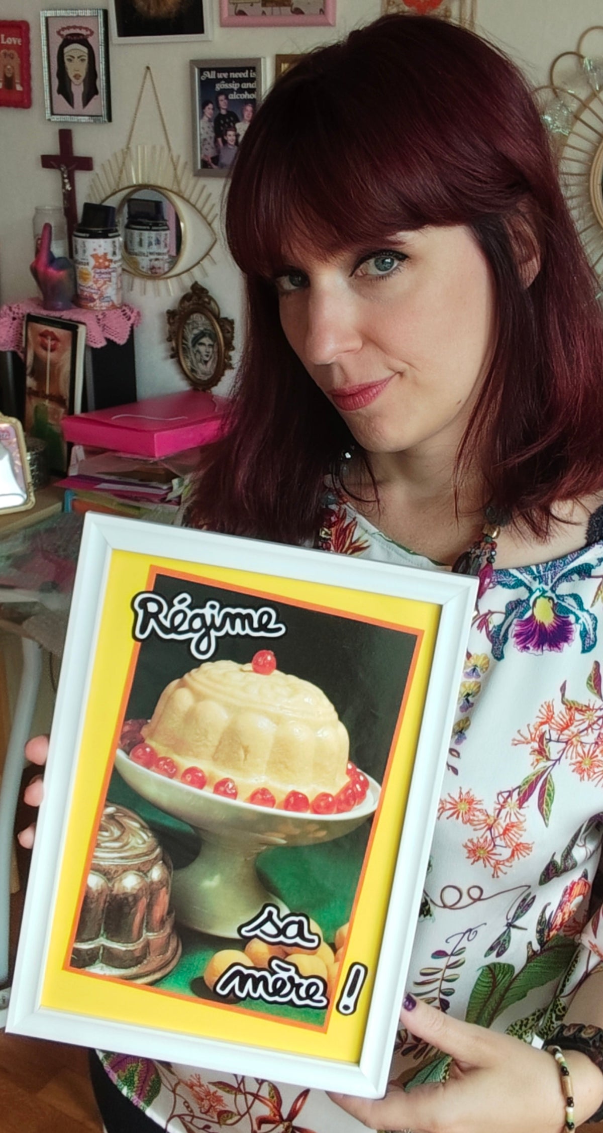 Tableau vintage unique - " Régime sa mère !"