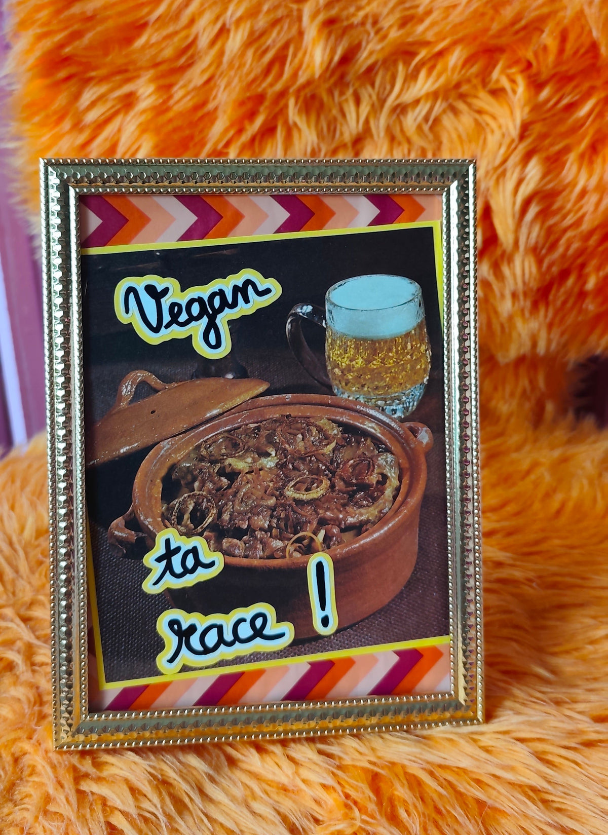 Tableau vintage unique - "Vegan ta race !"